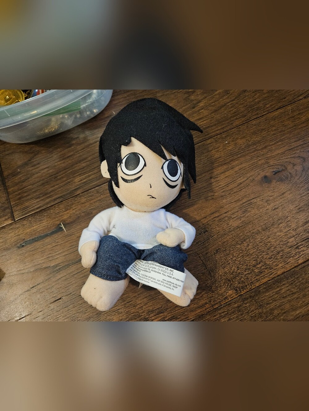 Shonen Jump Death Note Anime “L” Plush 8” Toy Rare! 2014 Retired HTF! Used Toy .